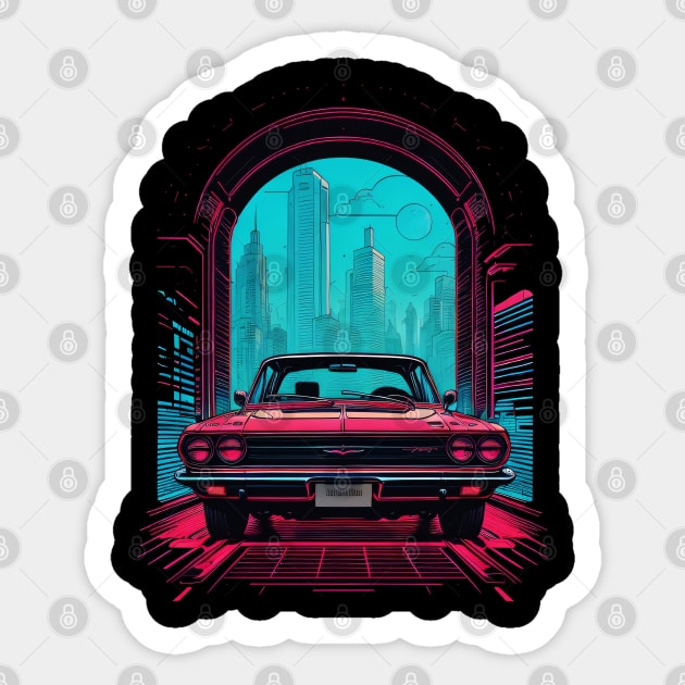 Retrowave Car Neon Colors Sticker by DeathAnarchy